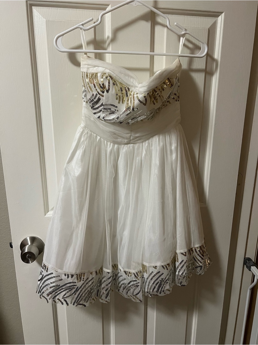 As U Wish White Sequin Bodice Tulle Party Dress
